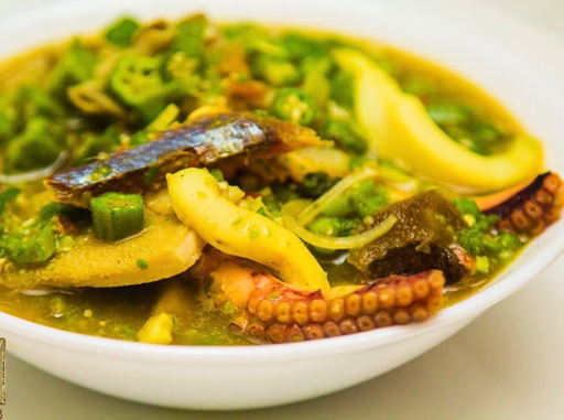 Seafood Okra with Swallow